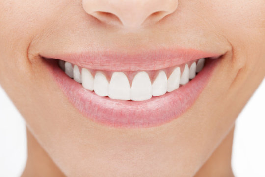 Close-up of a woman’s perfect smile